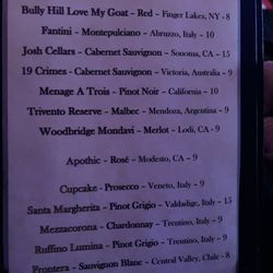The Village Green - Wine menu