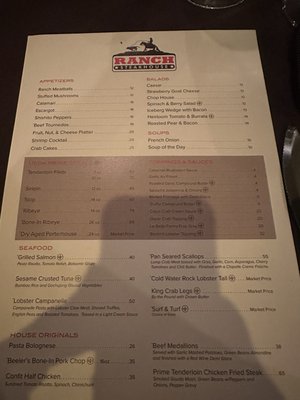 Menu photo 1 Ranch Steakhouse Oklahoma City, OK Menu photo 1 Ranch Steakhouse Oklahoma City, OK