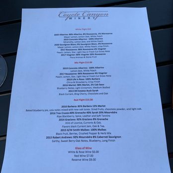 Coyote Canyon Winery - Tasting menus - Wineries Near Me - Prosser, Washington