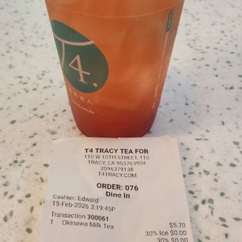 T4 Tracy - Mango strawberry - Bubble Tea Near Me - Tracy, California