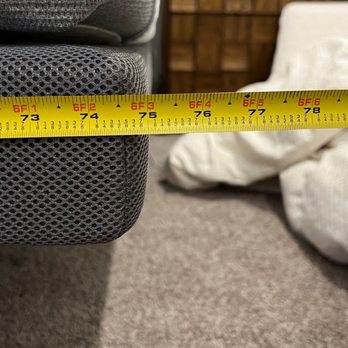 Living Spaces - King size bed Should be at 76 in wide. Clearly short.. - Furniture Stores Near Me - Summerlin, Nevada Living Spaces - King size bed Should be at 76 in wide. Clearly short.. - Furniture Stores Near Me - Summerlin, Nevada