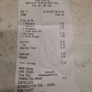 McDonald's - California McDonald's prices! HALF THE PRICE of Paker! - Coffee & Tea Near Me - Parker, Arizona