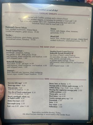 Menu photo 6 Cadillac Cafe Portland, OR