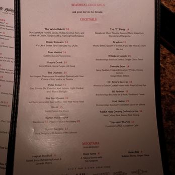 The Rabbit Hole - Menu - New American Near Me - Colorado Springs, Colorado