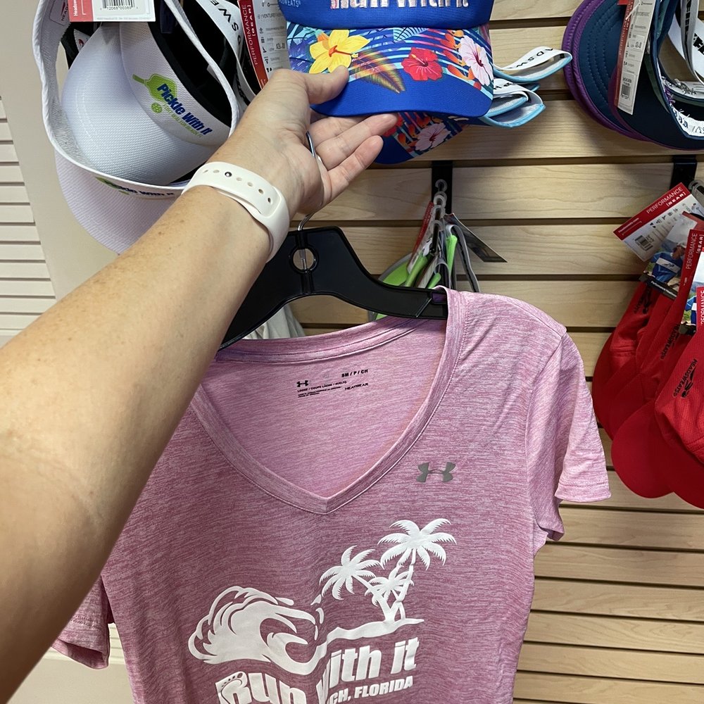 Run With It - Cute store-branded running apparel, some with Fort Walton Beach location displayed - Sporting Goods Near Me - Fort Walton Beach, Florida