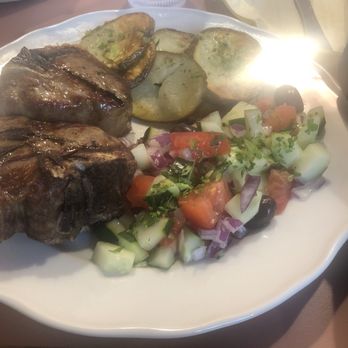Bobe Kitchen & Bakery - Lamb Chops served with a Mediterranean Salad and Sautéed(?;Can't remember) Potatoes - Bakeries Near Me - Miami, Florida