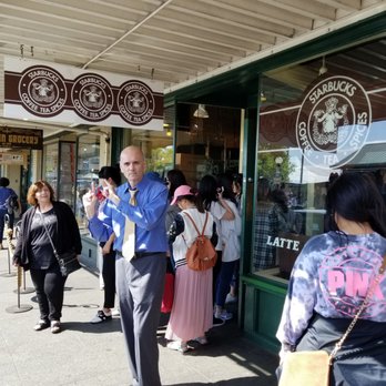 Starbucks - Bill Lewis of Cooper City, Florida, visiting the "original" Starbucks in Seattle, Washington. - Coffee & Tea Near Me - Seattle, Washington Starbucks - Bill Lewis of Cooper City, Florida, visiting the "original" Starbucks in Seattle, Washington. - Coffee & Tea Near Me - Seattle, Washington