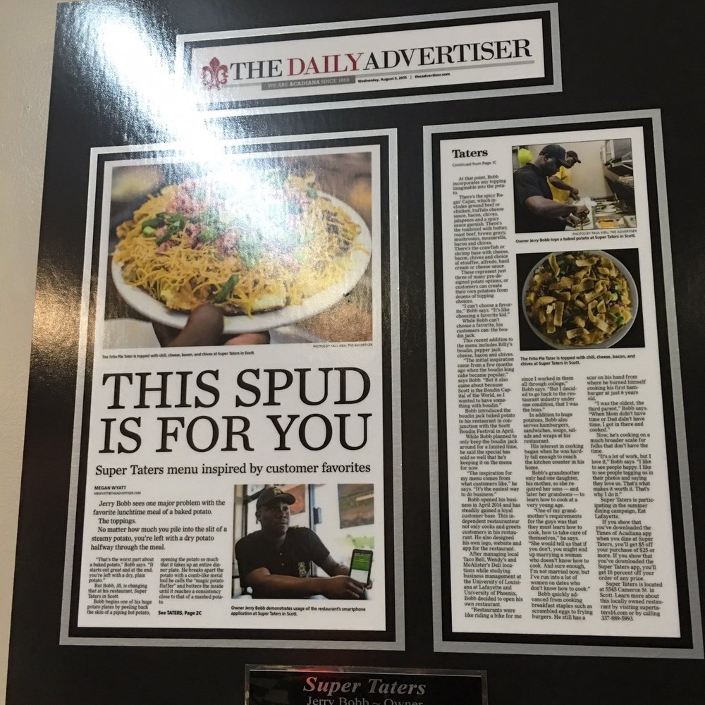 Super Taters - A restaurant standout within the local community!! - New American Near Me - Scott, Louisiana Super Taters - A restaurant standout within the local community!! - New American Near Me - Scott, Louisiana