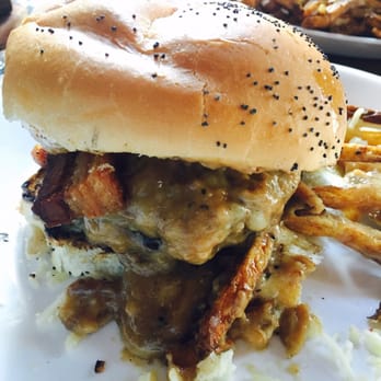 The Ruck - Cheeseburger "fat kid style" pork belly, onion rings, gravy and fries! - Pubs Near Me - Troy, New York The Ruck - Cheeseburger "fat kid style" pork belly, onion rings, gravy and fries! - Pubs Near Me - Troy, New York