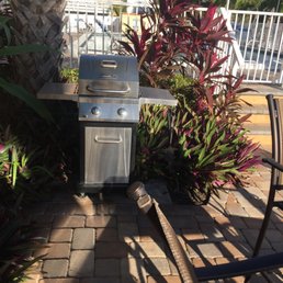 Grills are available in the outdoor waterfront common area