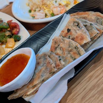Dumpling King Asian Cuisine - Closer on the scallion pancake - Szechuan Near Me - Sacramento, California Dumpling King Asian Cuisine - Closer on the scallion pancake - Szechuan Near Me - Sacramento, California