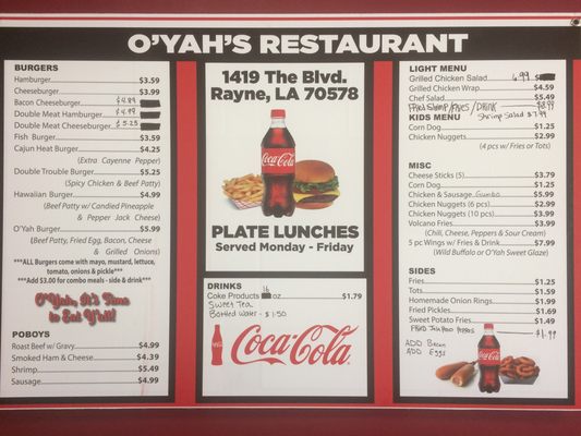 Menu photo 3 O’Yah’s Rayne, LA