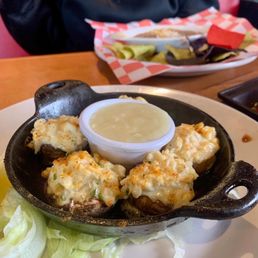 Fresh crab stuffed mushrooms