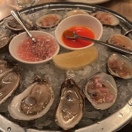Raw Oysters and clams