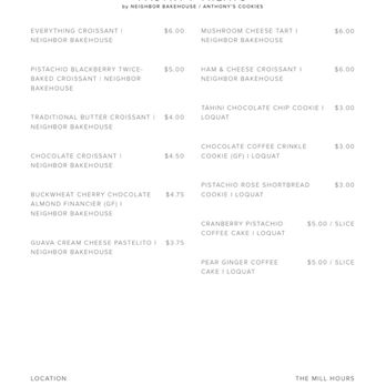The Mill - Menu | 11.26.21 - Coffee & Tea Near Me - San Francisco, California The Mill - Menu | 11.26.21 - Coffee & Tea Near Me - San Francisco, California