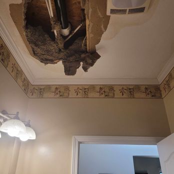 Hometown Handyman - Damage from bathroom toilet tank leak came through ceiling. to be replaced - Handyman Near Me Hometown Handyman - Damage from bathroom toilet tank leak came through ceiling. to be replaced - Handyman Near Me