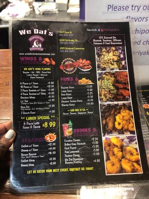Menu photo 1 We Dat's Chicken and Shrimp New Orleans, LA Menu photo 1 We Dat's Chicken and Shrimp New Orleans, LA