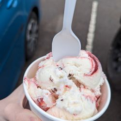 Humdoo Ice Cream - White Chocolate Raspberry Truffle.