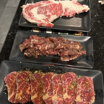 U Turn Korean Bbq - Top to bottom: Ribye, Beef bulgogi, Honey garlic beef - Korean Near Me - Orlando, Florida U Turn Korean Bbq - Top to bottom: Ribye, Beef bulgogi, Honey garlic beef - Korean Near Me - Orlando, Florida