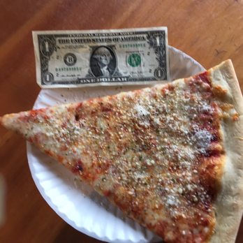 Sal's Pizza & Pasta - Slice with a US dollar (6"X3") for comparison - Pizza Near Me - Fishkill, New York