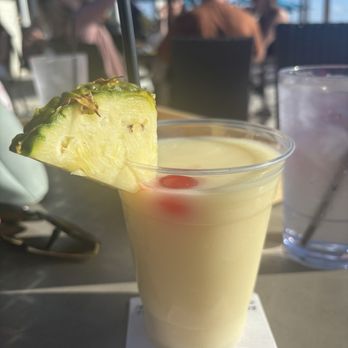 Beach House Waterfront Restaurant - zero proof Virgin Frozen Piña Colada - American Near Me - Bradenton Beach, Florida