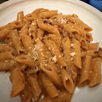 Cacio - Penne alla Vodka (with pancetta added but it still would have been spectacular as displayed on the menu which is vegetarian) - Italian Near Me - Sacramento, California Cacio - Penne alla Vodka (with pancetta added but it still would have been spectacular as displayed on the menu which is vegetarian) - Italian Near Me - Sacramento, California
