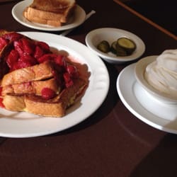 Strawberry French toast with whipped cream