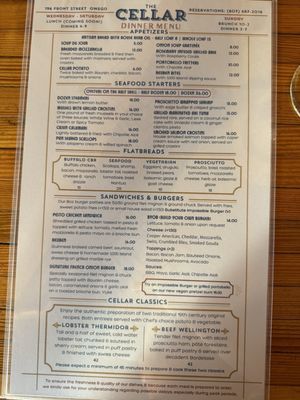 Menu photo 5 The Cellar Restaurant Owego, NY