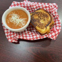 Cranberries - Tomato bisque and Adult grilled cheese