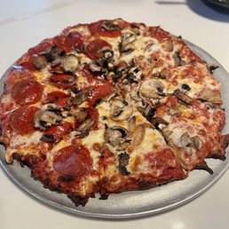 Pepperoni with mushrooms and cheese Pepperoni with mushrooms and cheese
