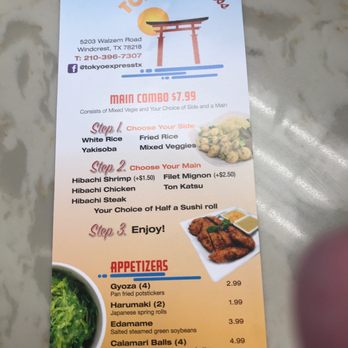 Tokyo Express - Menu - Japanese Near Me - Windcrest, Texas