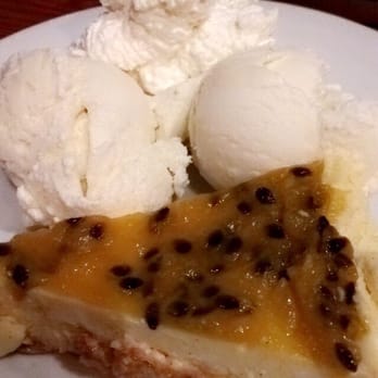 Flatbread Company - Lilikoi (passion fruit) Cheesecake w/ Coconut Ice Cream - Pizza Near Me - Paia, Hawaii Flatbread Company - Lilikoi (passion fruit) Cheesecake w/ Coconut Ice Cream - Pizza Near Me - Paia, Hawaii