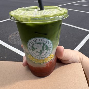 Honolulu Coffee - Seasonal drink-strawberry matcha (it's SO good) - Bakeries Near Me - Honolulu, Hawaii
