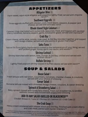 Menu photo 1 Saltwater Grill New Bern, NC