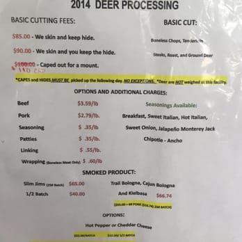 Jones Processing - Some other services and prices. - Butcher Near Me - Hartford, Ohio