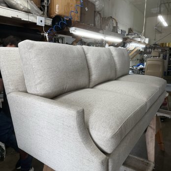 S & J Upholstery - Sofa that was leather redone with cloth. - Furniture Reupholstery Near Me - San Clemente, California S & J Upholstery - Sofa that was leather redone with cloth. - Furniture Reupholstery Near Me - San Clemente, California
