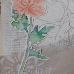 Erna van Dyk - Collage art with watercolor