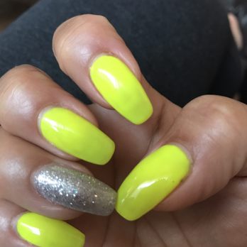 Fellini Nail Studio - It could've used 4 coats, still kinda see through and not coffin shaped, but they're ok... - Nail Salons Near Me - Santa Clara, California