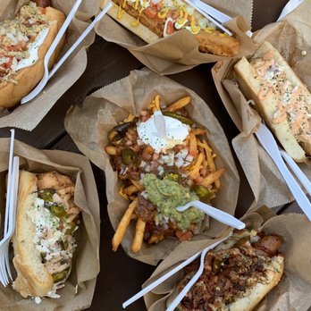 Dat Dog - Dat chicken, son of saint, crawfish (?), sea special, wtf fries - Hot Dogs Near Me - New Orleans, Louisiana Dat Dog - Dat chicken, son of saint, crawfish (?), sea special, wtf fries - Hot Dogs Near Me - New Orleans, Louisiana