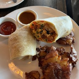 Breakfast burrito with chorizo Breakfast burrito with chorizo