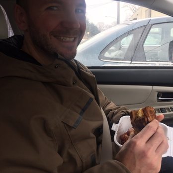 Dairy Bar - Husband enjoying his breakfast sandwich - Breakfast & Brunch Near Me - Ashland, Ohio