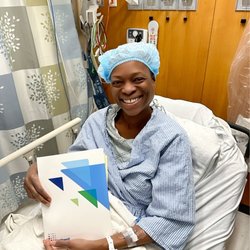 North Shore University Hospital - Me all ready for my procedure.