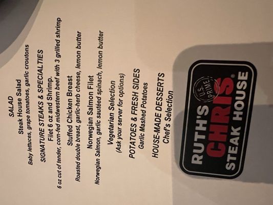 Menu photo 2 Ruth's Chris Steak House Irvine, CA