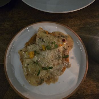 Millwright's - Ricotta stuffed ravioli with pureed pumpkin - New American Near Me - Simsbury, Connecticut Millwright's - Ricotta stuffed ravioli with pureed pumpkin - New American Near Me - Simsbury, Connecticut
