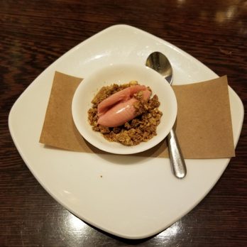 Fork - Rhubarb sorbet with oat streusel - New American Near Me - Philadelphia, Pennsylvania Fork - Rhubarb sorbet with oat streusel - New American Near Me - Philadelphia, Pennsylvania