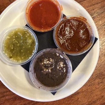 La Frida Mexican Grill & Seafood - The sauces they have you taste at the table - all home made and so delicious. - Mexican Near Me - Tucson, Arizona