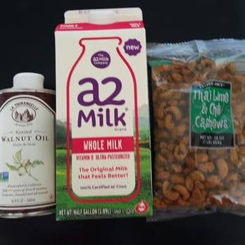 Trader Joe's - So thrilled to find a2 milk n walnut oil n Thai lime n chili cashews! - Grocery Near Me - La Jolla, California Trader Joe's - So thrilled to find a2 milk n walnut oil n Thai lime n chili cashews! - Grocery Near Me - La Jolla, California