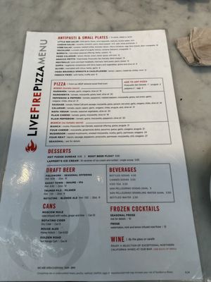 Menu photo 2 Live Fire Pizza Napa, CA Menu photo 2 Live Fire Pizza Napa, CA