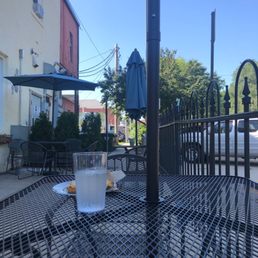 Outdoor patio in the shade. Outdoor patio in the shade.