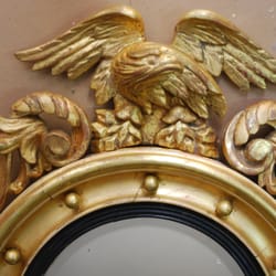 Pat Lopez Art Restoration - Eagle frame, cast, filled, 22K gold gilded and distress to match antique frame.